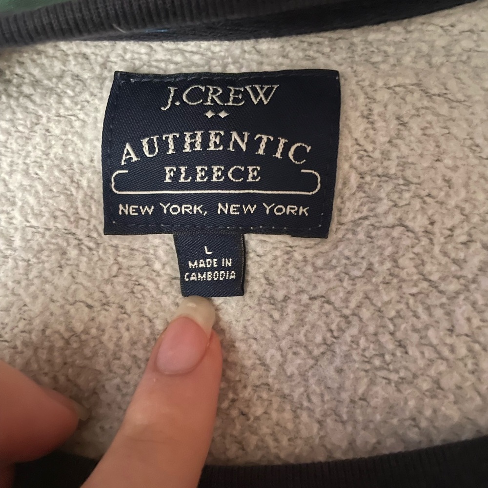 J. Crew Two-Tone Gray and Black Crewneck Sweatshirt - Picture 2 of 3